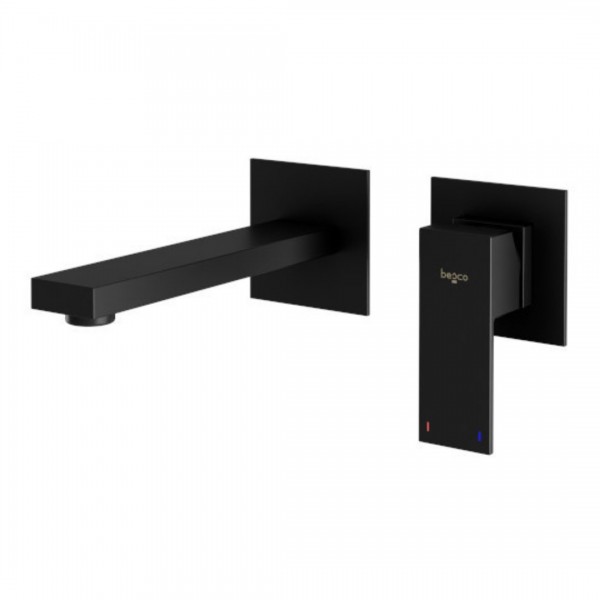 Besco Modern / Varium bateria umywalkowa podtynkowa czarny mat BU-MVS-CZ
