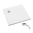 Schedpol Kalait Grooved White Stone brodzik kwadratowy 80x80 cm biały kamień 3.3100/B/GR-M2