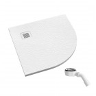 Schedpol Kalait Grooved White Stone brodzik półokrągły 90x90 cm biały kamień 3.3104/B/GR-M2
