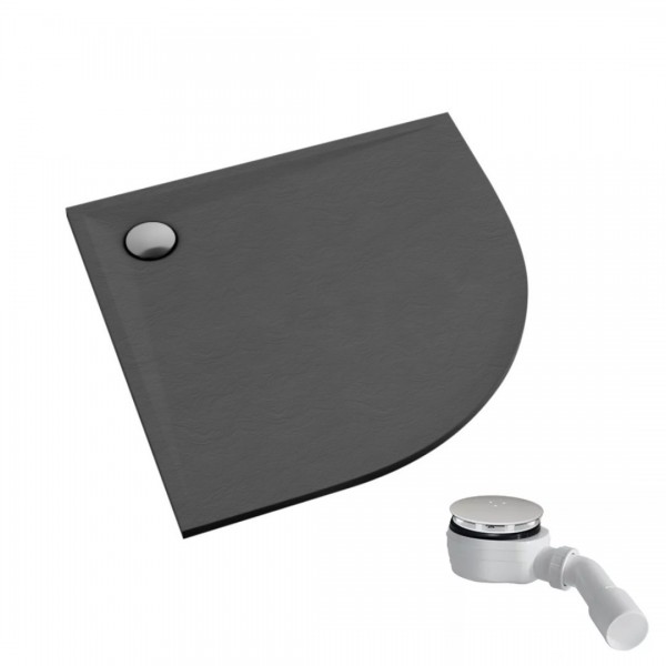 Schedpol Etrusco Anthracite Stone brodzik półokrągły 80x80 cm antracyt 3.463/A/ST