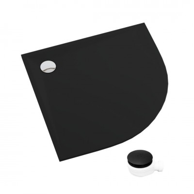 Schedpol Etrusco Black Mat brodzik półokrągły 80x80 cm czarny 3.463/C/MG
