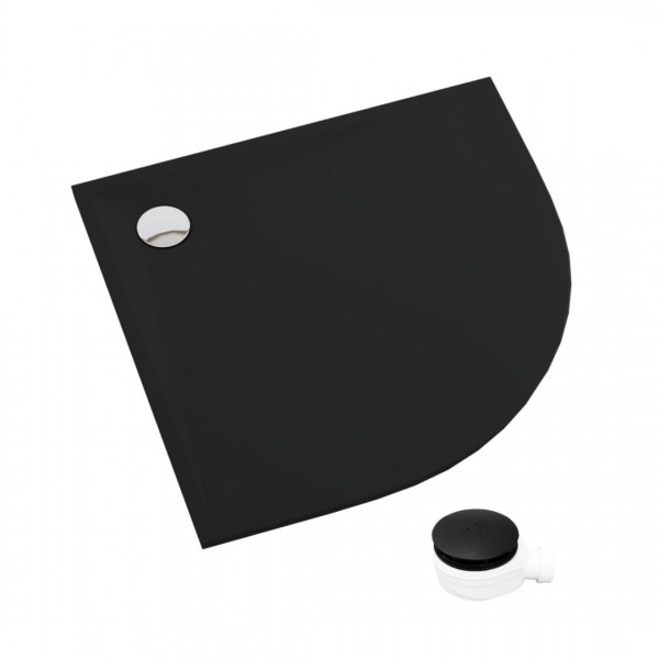 Schedpol Etrusco Black Mat brodzik półokrągły 80x80 cm czarny 3.463/C/MG