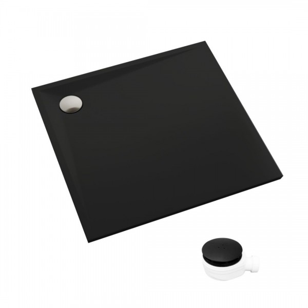 Schedpol Etrusco Black Mat brodzik kwadratowy 80x80 cm czarny 3.460/C/MG