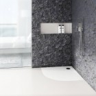 Schedpol Etrusco Grooved White Stone brodzik półokrągły 80x80 cm biały kamień 3.463/B/GR