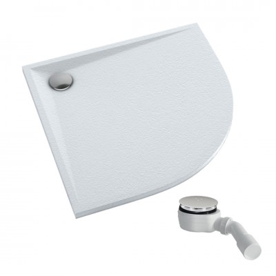 Schedpol Etrusco Grooved White Stone brodzik półokrągły 80x80 cm biały kamień 3.463/B/GR