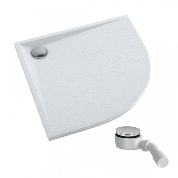 Schedpol Etrusco Grooved White Stone brodzik półokrągły 80x80 cm biały kamień 3.463/B/GR