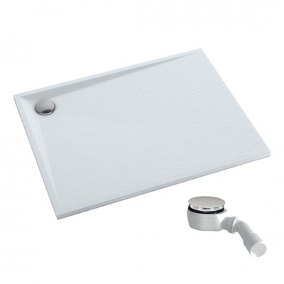 Schedpol Etrusco Grooved White Stone brodzik prostokątny 70x80 cm biały kamień 3.468/B/GR