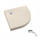 Schedpol New Horizons Cashmere Stone brodzik półokrągły 90x90 cm beżowy 3.3304/PK/ST-M2