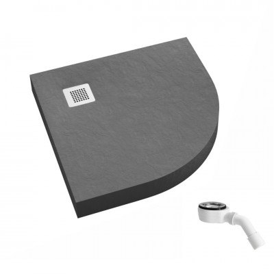Schedpol New Horizons Grey Stone brodzik półokrągły 90x90 cm szary 3.3304/S/ST-M2