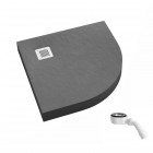 Schedpol New Horizons Grey Stone brodzik półokrągły 90x90 cm szary 3.3304/S/ST-M2