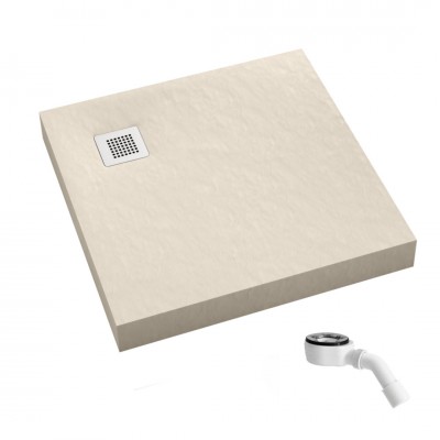Schedpol New Horizons Cashmere Stone brodzik kwadratowy 80x80 cm beżowy 3.3300/PK/ST-M2