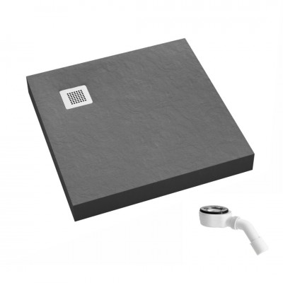 Schedpol New Horizons Grey Stone brodzik kwadratowy 80x80 cm szary 3.3300/S/ST-M2