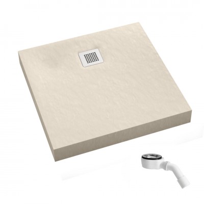 Schedpol New Horizons Cashmere Stone brodzik kwadratowy 80x80 cm beżowy 3.3400/PK/ST-M2