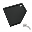 Schedpol Competia New Black Mat brodzik pięciokątny 80x80 cm czarny 3.4697/C/MG