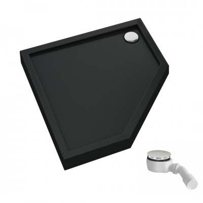 Schedpol Competia New Black Mat brodzik pięciokątny 80x80 cm czarny 3.4697/C/MG