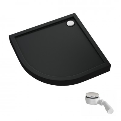Schedpol Competia New Black Mat brodzik półokrągły 80x80 cm czarny 3.4633/C/MG