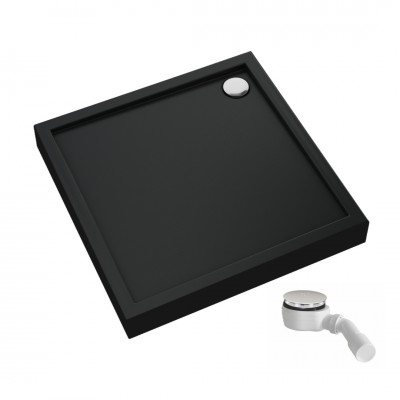 Schedpol Competia New Black Mat brodzik kwadratowy 80x80 cm czarny 3.4630/C/MG