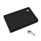 Schedpol Competia New Black Mat brodzik prostokątny 80x100 cm czarny 3.4636/C/MG