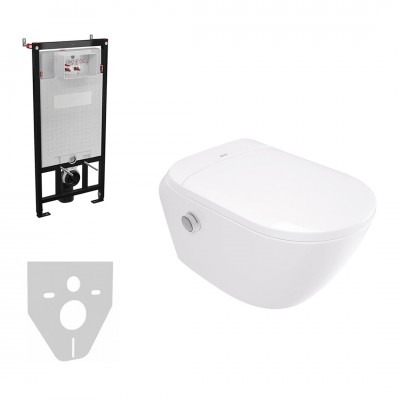 Deante Silia zestaw WC podtynkowy 5w1 toaleta myjąca wisząca biała 77500 Deante Silia zestaw WC podtynkowy 5w1 toaleta myjąca wisząca biała 77500