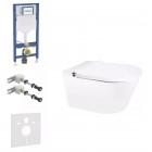 Geberit Duofix SmartFrisk zestaw WC podtynkowy 5w1 toaleta myjąca wisząca z powłoką SmartClean biała 77510