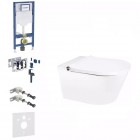 Geberit Duofix DuoFresh SmartFrisk zestaw WC podtynkowy 6w1 toaleta myjąca wisząca z powłoką SmartClean biała 77511