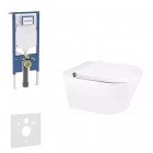 Geberit Duofix Slim SmartFrisk zestaw WC podtynkowy 5w1 toaleta myjąca wisząca z powłoką SmartClean biała 77511