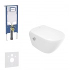 Geberit Duofix Slim Silia zestaw WC podtynkowy 5w1 toaleta myjąca wisząca bez kołnierza biała 77505