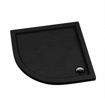 Schedpol Caspar Black Stone brodzik półokrągły 80x80 cm czarny 3.263/C/ST