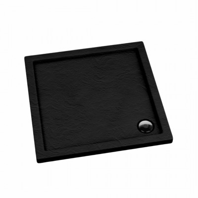Schedpol Caspar Black Stone brodzik kwadratowy 80x80 cm czarny 3.260/C/ST