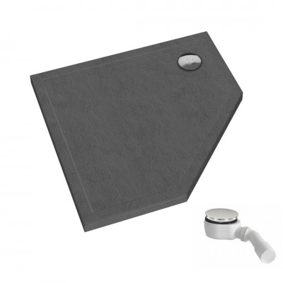 Schedpol Caspar New Grey Stone brodzik pięciokątny 80x80 cm szary 3.2397/S/ST