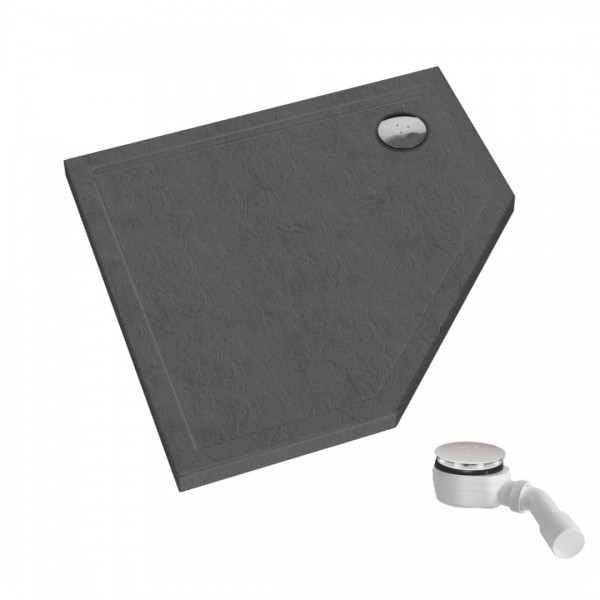 Schedpol Caspar New Grey Stone brodzik pięciokątny 80x80 cm szary 3.2397/S/ST