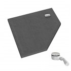 Schedpol Caspar New Grey Stone brodzik pięciokątny 80x80 cm szary 3.2397/S/ST