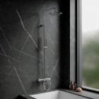 Omnires Y zestaw wannowy ścienny deszczownica 25 cm chrom Y1234MCR