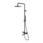 Omnires Y zestaw wannowy ścienny deszczownica 25 cm czarny półmat Y1234MBL
