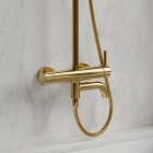 Omnires Y zestaw wannowy ścienny deszczownica 25 cm złoty połysk Y1234MGL