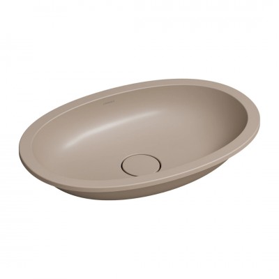 Omnires Shell M+ umywalka 54x34 cm owalna podblatowa dune beige mat SHELL540UPDB