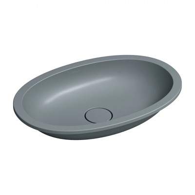 Omnires Shell M+ umywalka 54x34 cm owalna podblatowa ash grey mat SHELL540UPAG