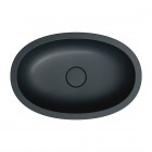 Omnires Shell M+ umywalka 54x34 cm owalna podblatowa black lava mat SHELL540UPBLV
