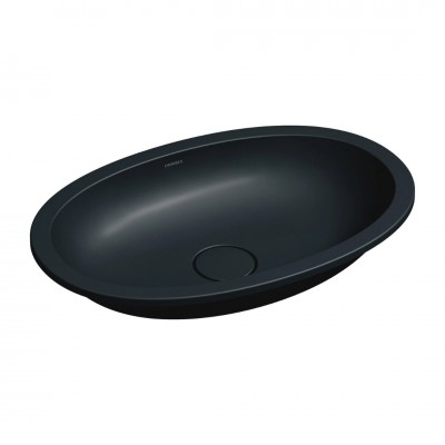 Omnires Shell M+ umywalka 54x34 cm owalna podblatowa black lava mat SHELL540UPBLV