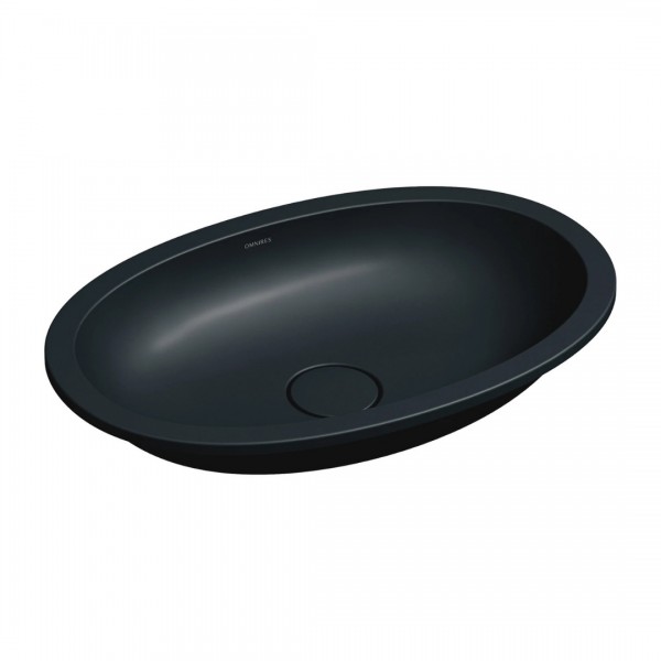 Omnires Shell M+ umywalka 54x34 cm owalna podblatowa black lava mat SHELL540UPBLV
