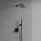 Omnires Y zestaw prysznicowy podtynkowy deszczownica 25 cm czarny półmat/złoty SYSY35BLGL