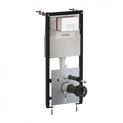 Omnires Flush Set Strongframe 3w1 stelaż podtynkowy do WC przycisk spłukujący biały mat STFWC1R45-RWM