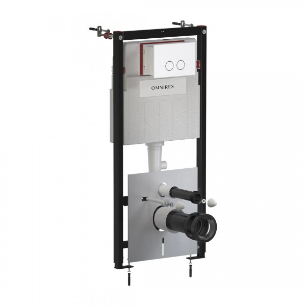 Omnires Flush Set Strongframe 3w1 stelaż podtynkowy do WC przycisk spłukujący biały mat STFWC1R45-RWM