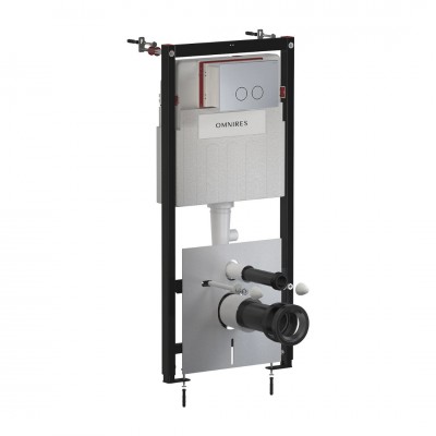 Omnires Flush Set Strongframe 3w1 stelaż podtynkowy do WC przycisk spłukujący nikiel szczotkowany STFWC1R45-RNI