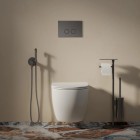 Omnires Flush Set Strongframe 3w1 stelaż podtynkowy do WC przycisk spłukujący grafit szczotkowany STFWC1R45-RGR