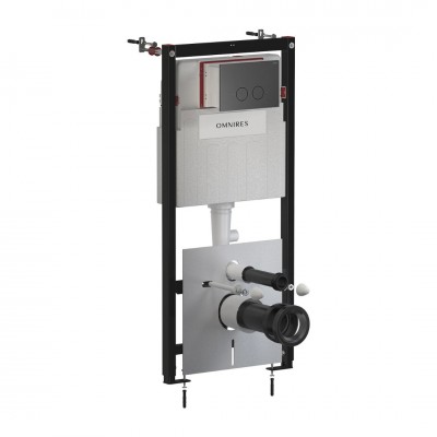 Omnires Flush Set Strongframe 3w1 stelaż podtynkowy do WC przycisk spłukujący grafit szczotkowany STFWC1R45-RGR
