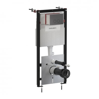 Omnires Flush Set Strongframe 3w1 stelaż podtynkowy do WC przycisk spłukujący antracyt szczotkowany STFWC1R45-RAT