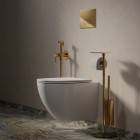 Omnires Flush Set Strongframe 3w1 stelaż podtynkowy do WC przycisk spłukujący złoty połysk STFWC1R45-RGL