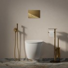 Omnires Flush Set Strongframe 3w1 stelaż podtynkowy do WC przycisk spłukujący złoty połysk STFWC1R45-RGL
