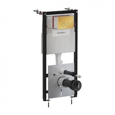 Omnires Flush Set Strongframe 3w1 stelaż podtynkowy do WC przycisk spłukujący złoty połysk STFWC1R45-RGL